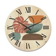 thumbnail image 1 of Designart 'Abstract Colorful Geometric Art Collage III' Modern Wood Wall Clock, 1 of 5