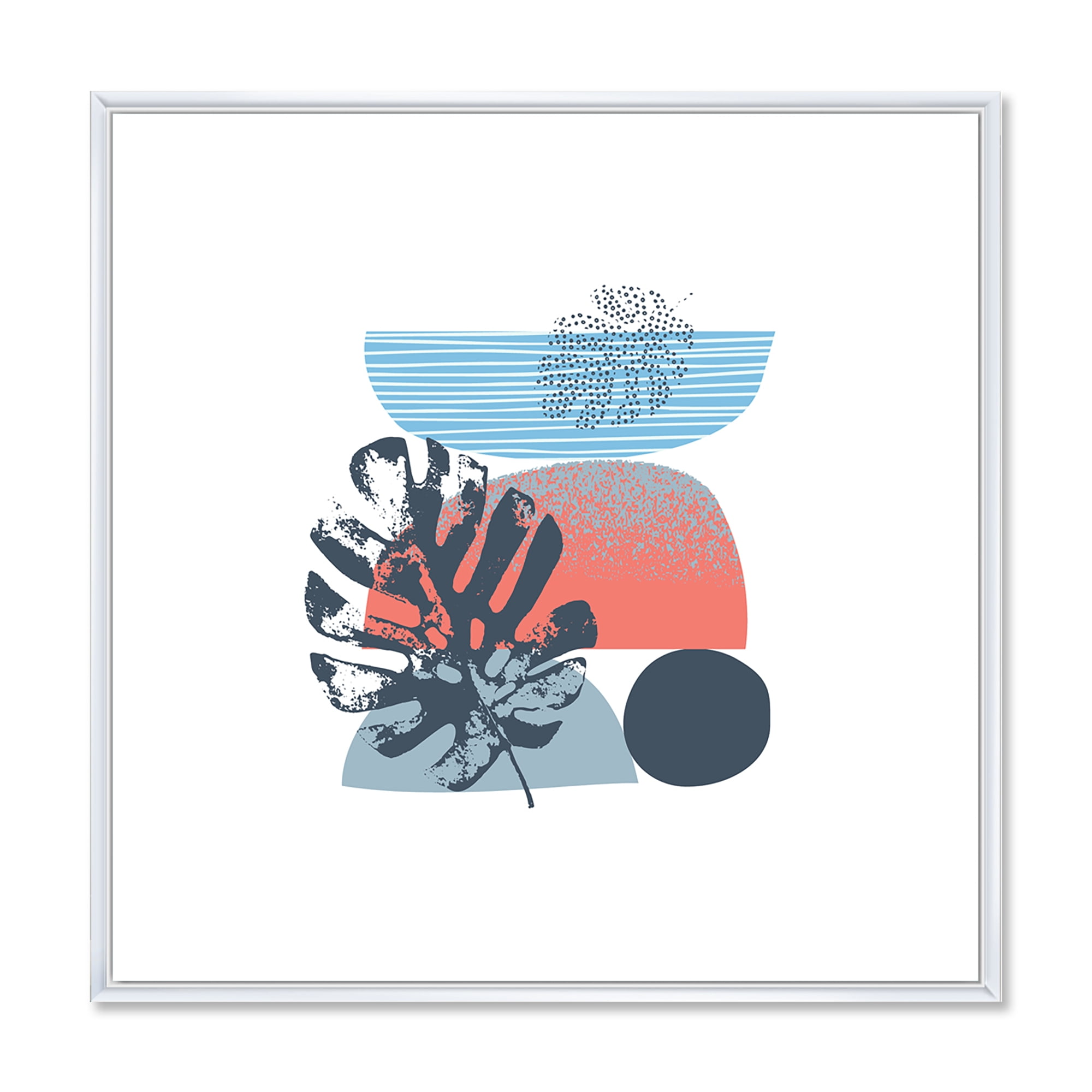 Designart 'Abstract Colorful Geometric Art Collage IV' Modern Framed Canvas Wall Art Print
