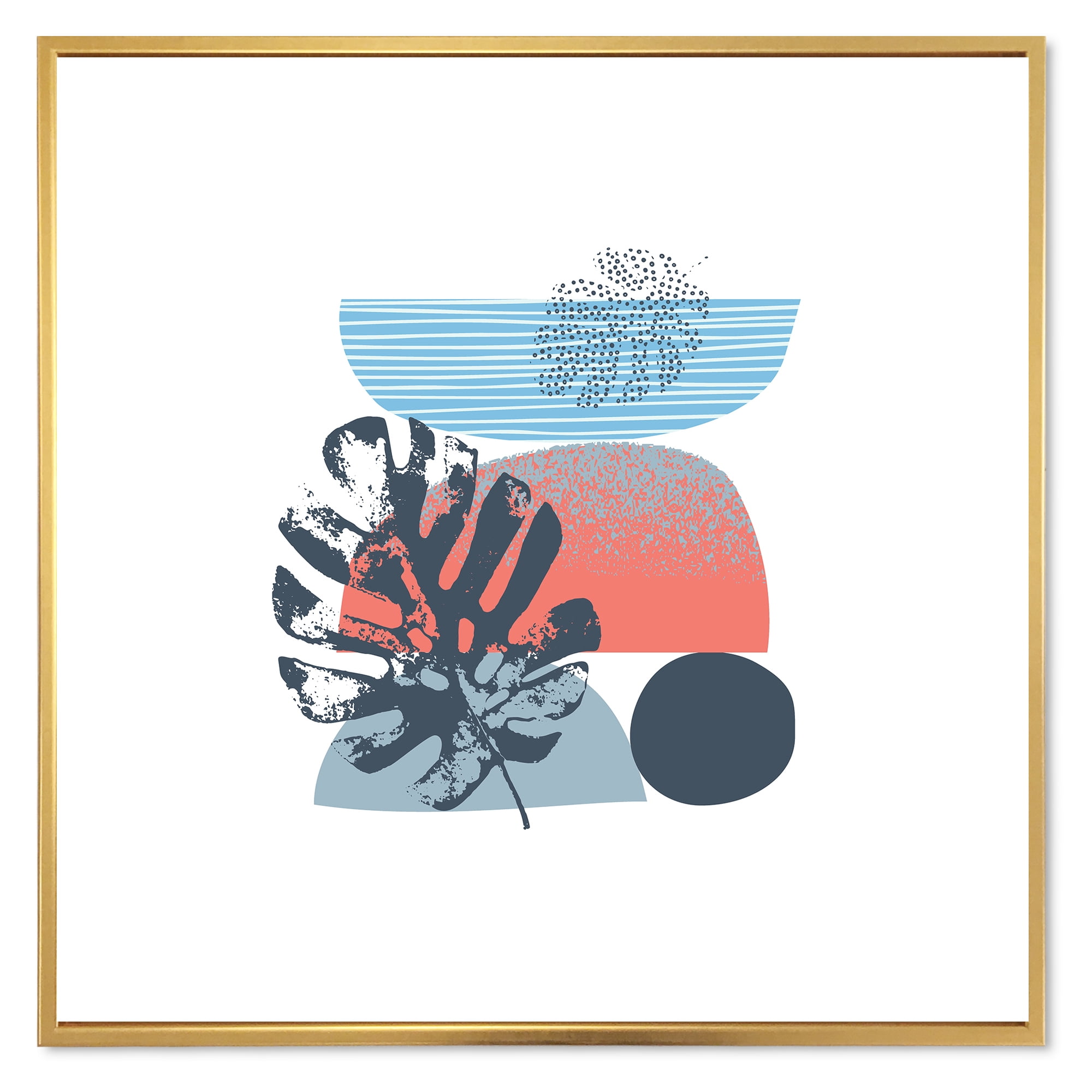 Designart 'Abstract Colorful Geometric Art Collage IV' Modern Framed Canvas Wall Art Print