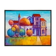 thumbnail image 1 of Designart 'Abstract Colorful House In The Fairy Tale VIllage' Traditional Framed Canvas Wall Art Print, 1 of 5