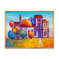 thumbnail image 1 of Designart 'Abstract Colorful House In The Fairy Tale VIllage' Traditional Framed Canvas Wall Art Print, 1 of 5