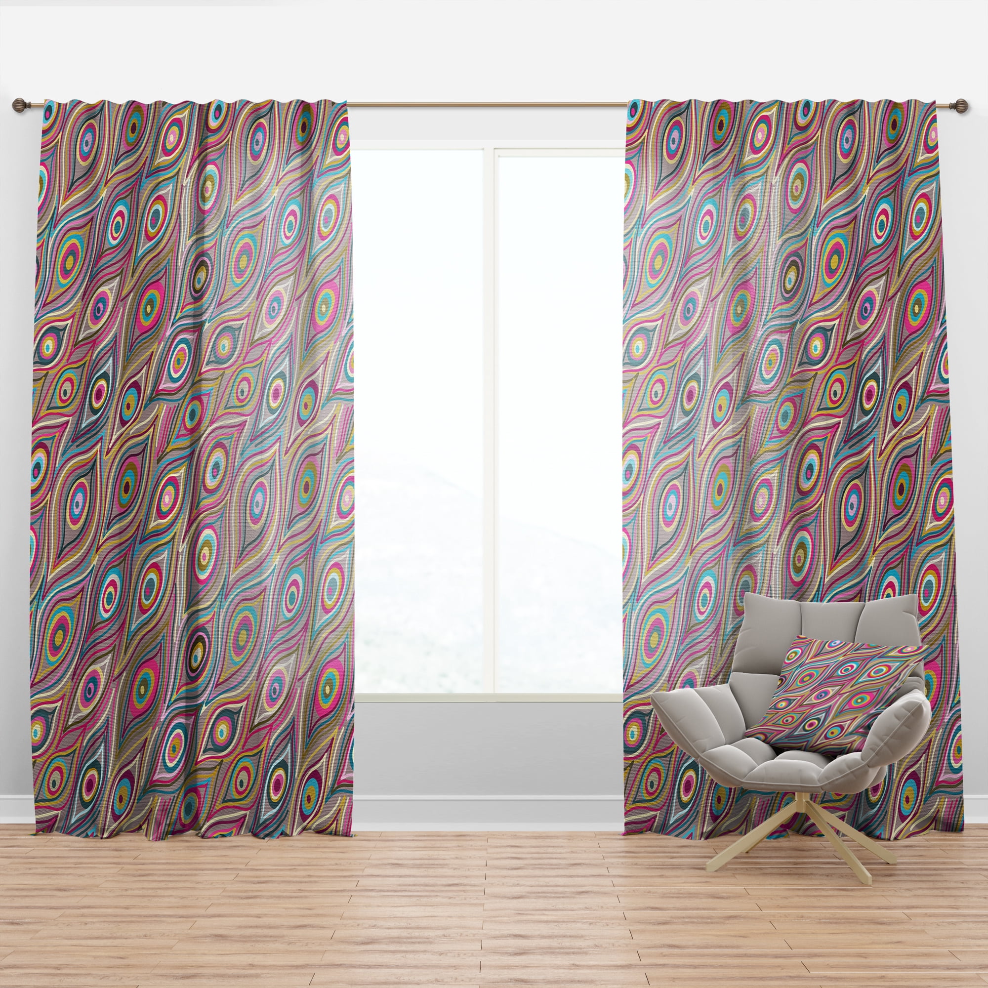 Designart 'Abstract Colorful Pattern I' Modern & Contemporary Curtain Panel