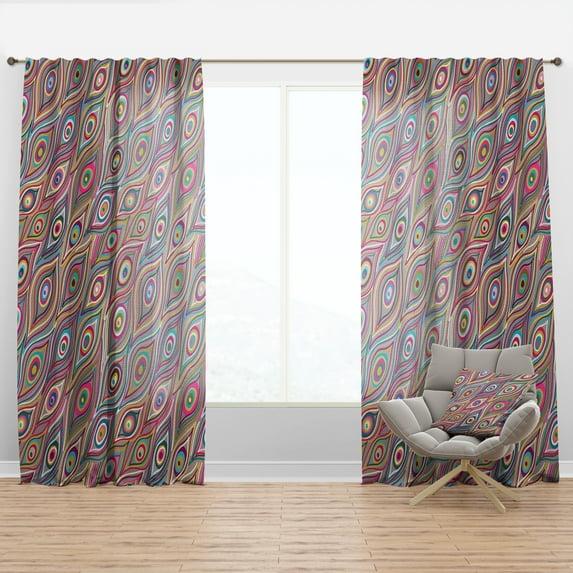 Designart 'Abstract Colorful Pattern I' Modern & Contemporary Curtain Panel