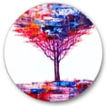 thumbnail image 1 of Designart 'Abstract Colorful Tree Impressionist On A White' Modern Circle Metal Wall Art 29x29 - Disc of 29, 1 of 5