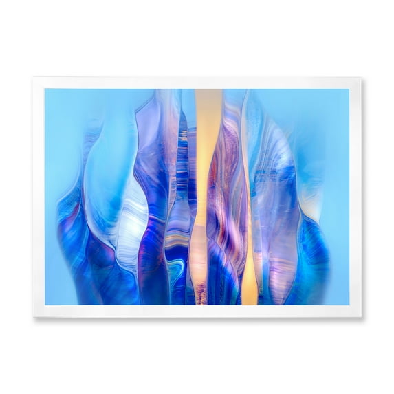 Designart 'Abstract Colorful Twisted Wavy Shape In Motion' Modern Framed Art Print
