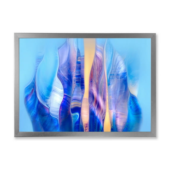 Designart 'Abstract Colorful Twisted Wavy Shape In Motion' Modern Framed Art Print