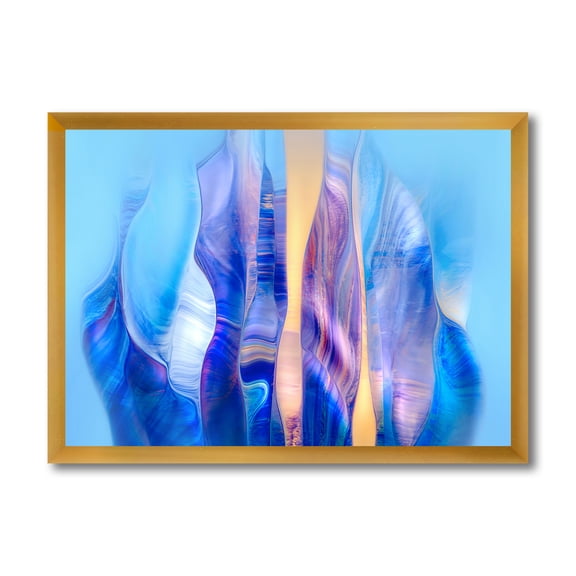 Designart 'Abstract Colorful Twisted Wavy Shape In Motion' Modern Framed Art Print