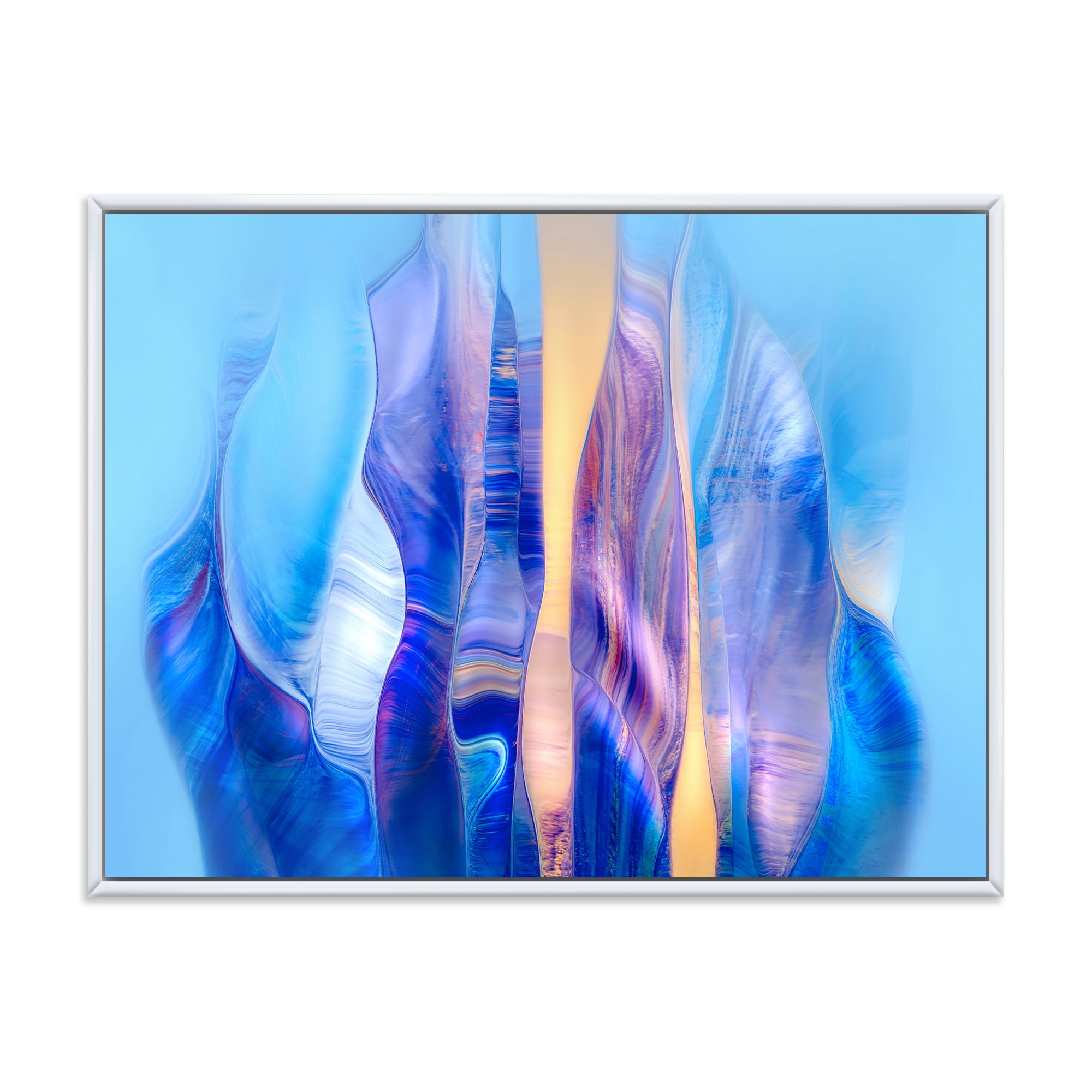 Designart 'Abstract Colorful Twisted Wavy Shape In Motion' Modern Framed Canvas Wall Art Print