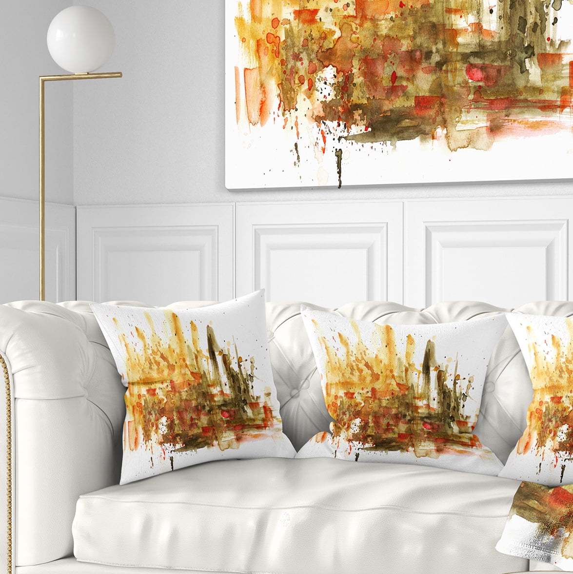 Designart Abstract Composition Art - Abstract Throw Pillow - 18x18