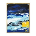 thumbnail image 1 of Designart 'Abstract Composition In Blue and Yellow VIII' Modern Framed Canvas Wall Art Print, 1 of 1