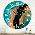 thumbnail image 1 of Designart 'Abstract Composition In Orange And Black' Modern Wall Clock, 1 of 5