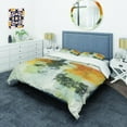 thumbnail image 1 of Designart 'Abstract Composition of Glamorous Yellow and Black' Glam Duvet Cover Set, 1 of 1