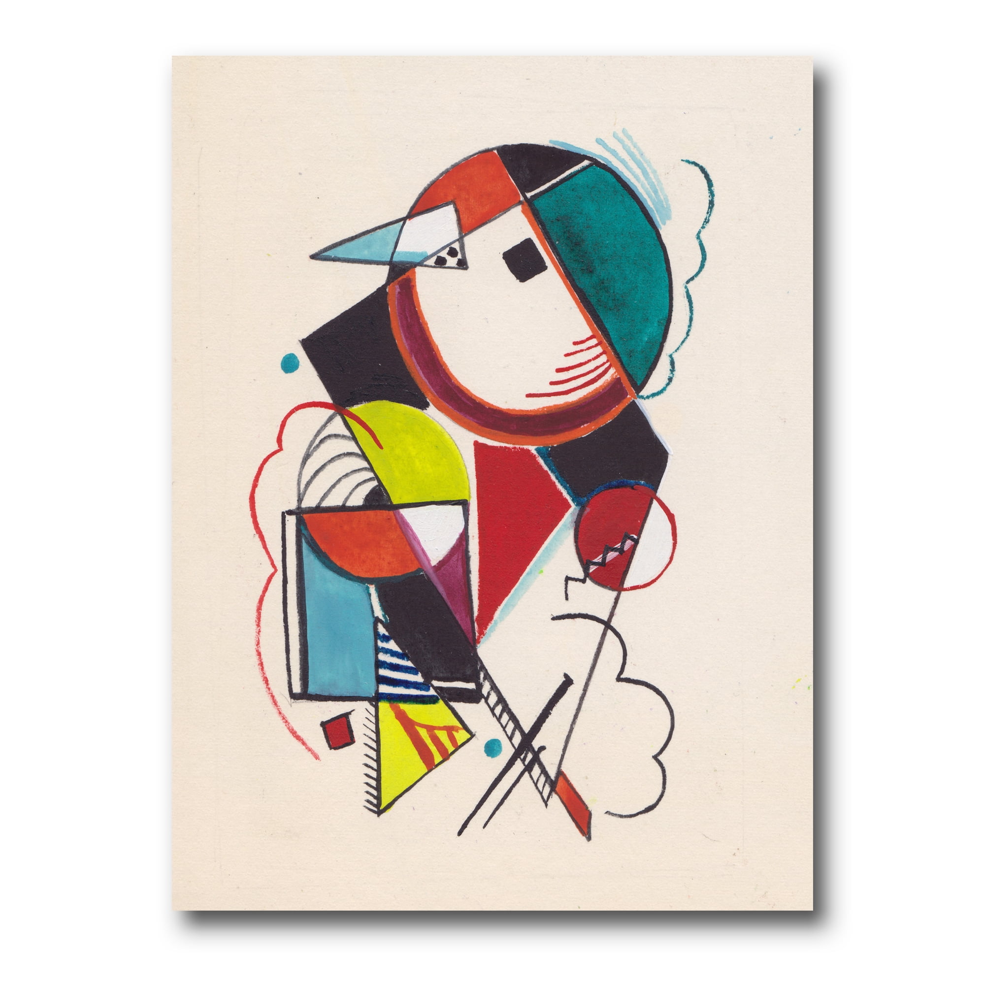 Designart ' Abstract Compositions Of Colored Geometric II ' Modern Canvas Wall Art Print