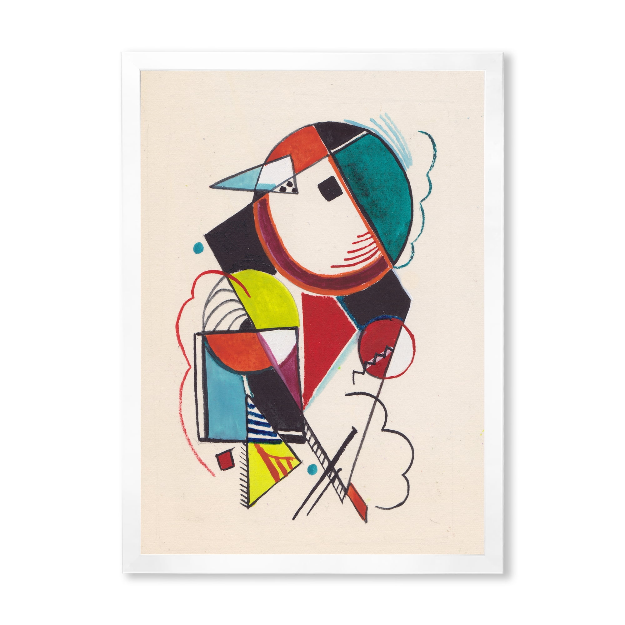 Designart 'Abstract Compositions Of Colored Geometric II' Modern Framed Art Print