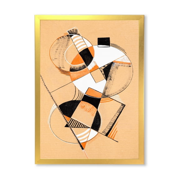 Designart 'Abstract Compositions Of Colored Geometric V' Modern Framed Art Print