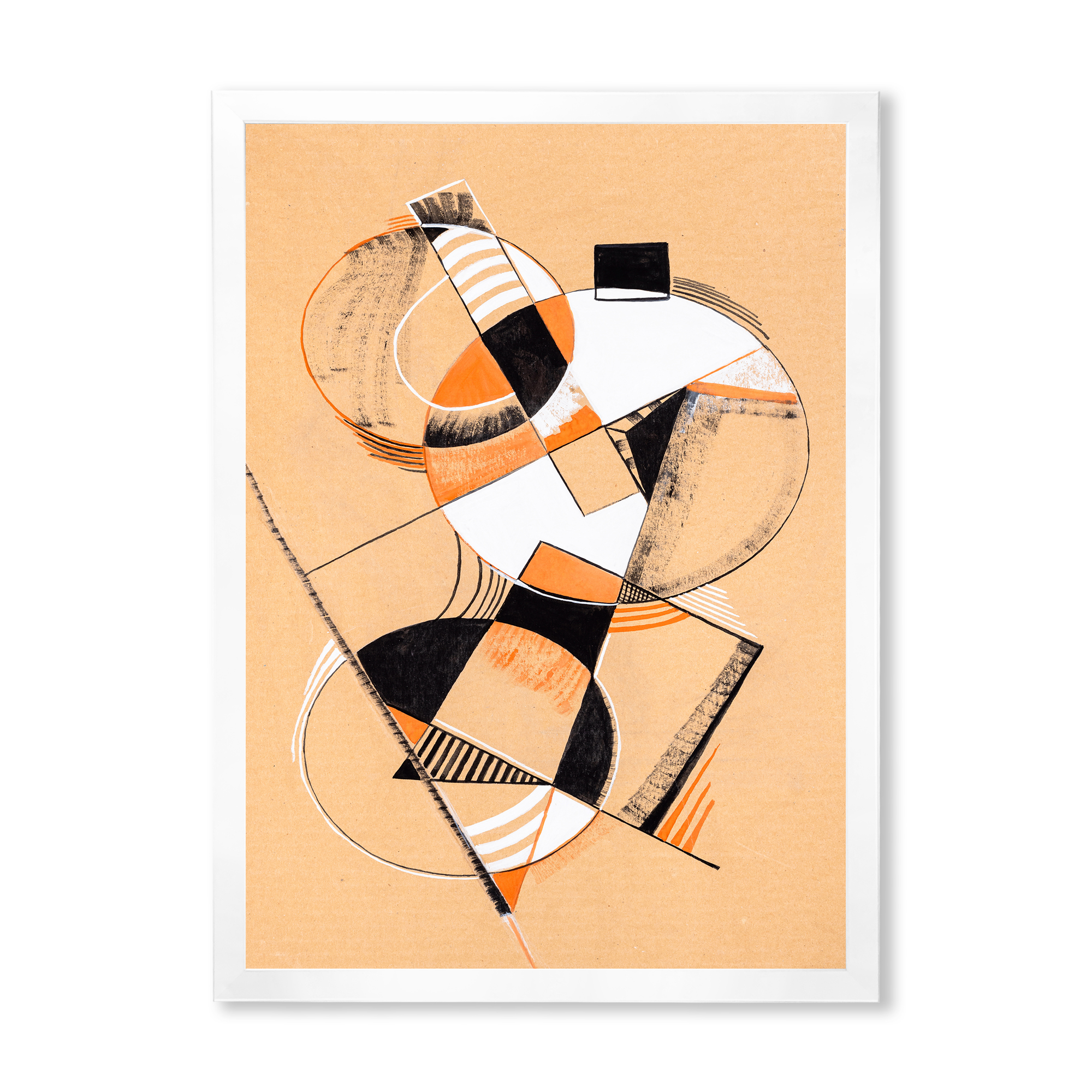 Designart 'Abstract Compositions Of Colored Geometric V' Modern Framed Art Print