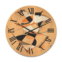 Designart 'Abstract Compositions Of Colored Geometric V' Modern Wood Wall Clock