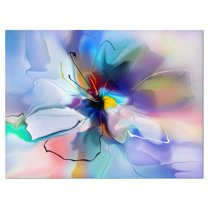 Designart 'Abstract Creative Blue Flower ' Extra Large Floral Wall Art