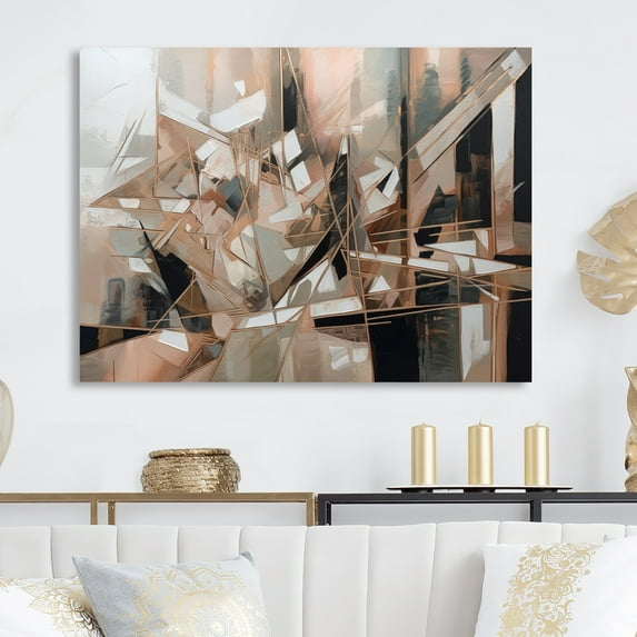 Designart "Abstract Cubism Essence III" Abstract Cubism Metal Wall Art