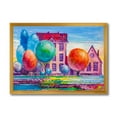 thumbnail image 1 of Designart 'Abstract Daydream House In The VIllage' Traditional Framed Art Print, 1 of 4