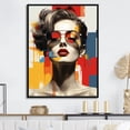 thumbnail image 1 of Designart "Abstract De Stijl Woman" Fashion Woman Floater Framed Wall Art Living Room, 1 of 5
