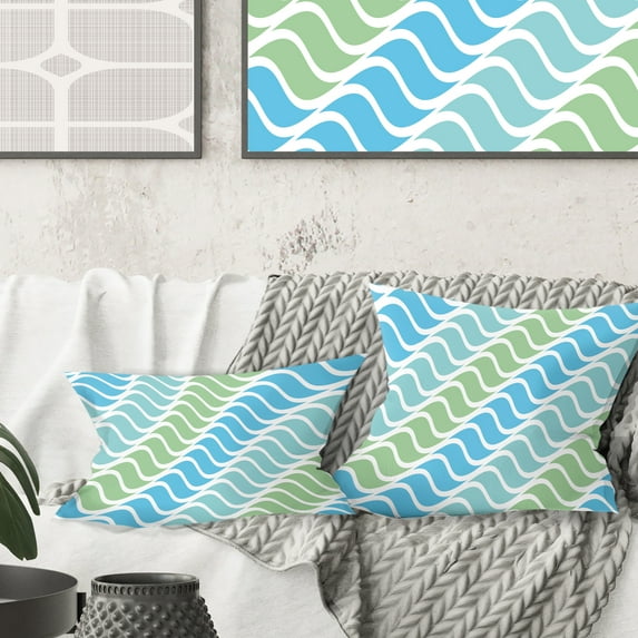 Designart Abstract Design Retro Pattern II' Mid-Century Modern Throw Pillow - 18x18