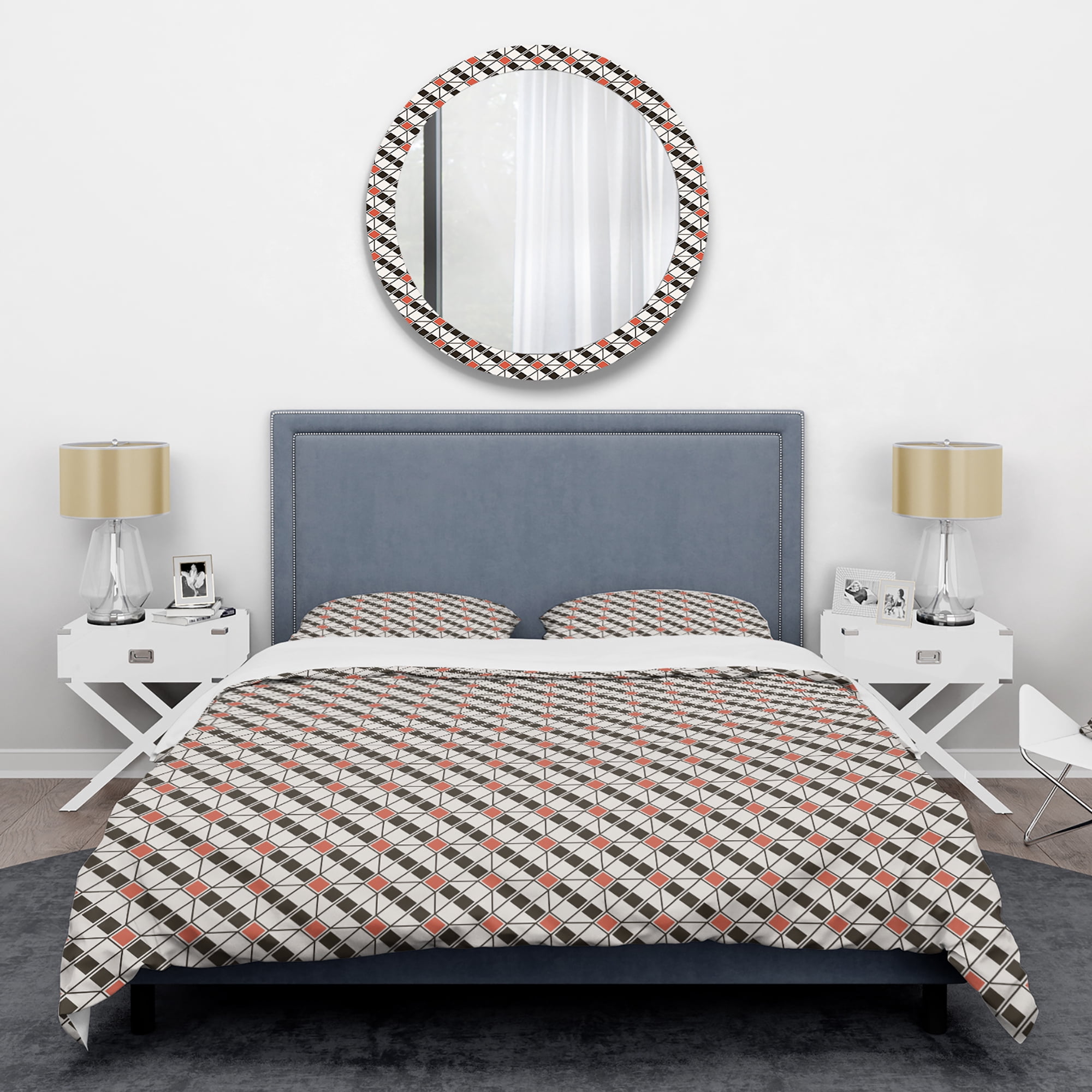 Designart 'Abstract Design Retro Pattern IV' Mid-Century Modern Duvet Cover Set