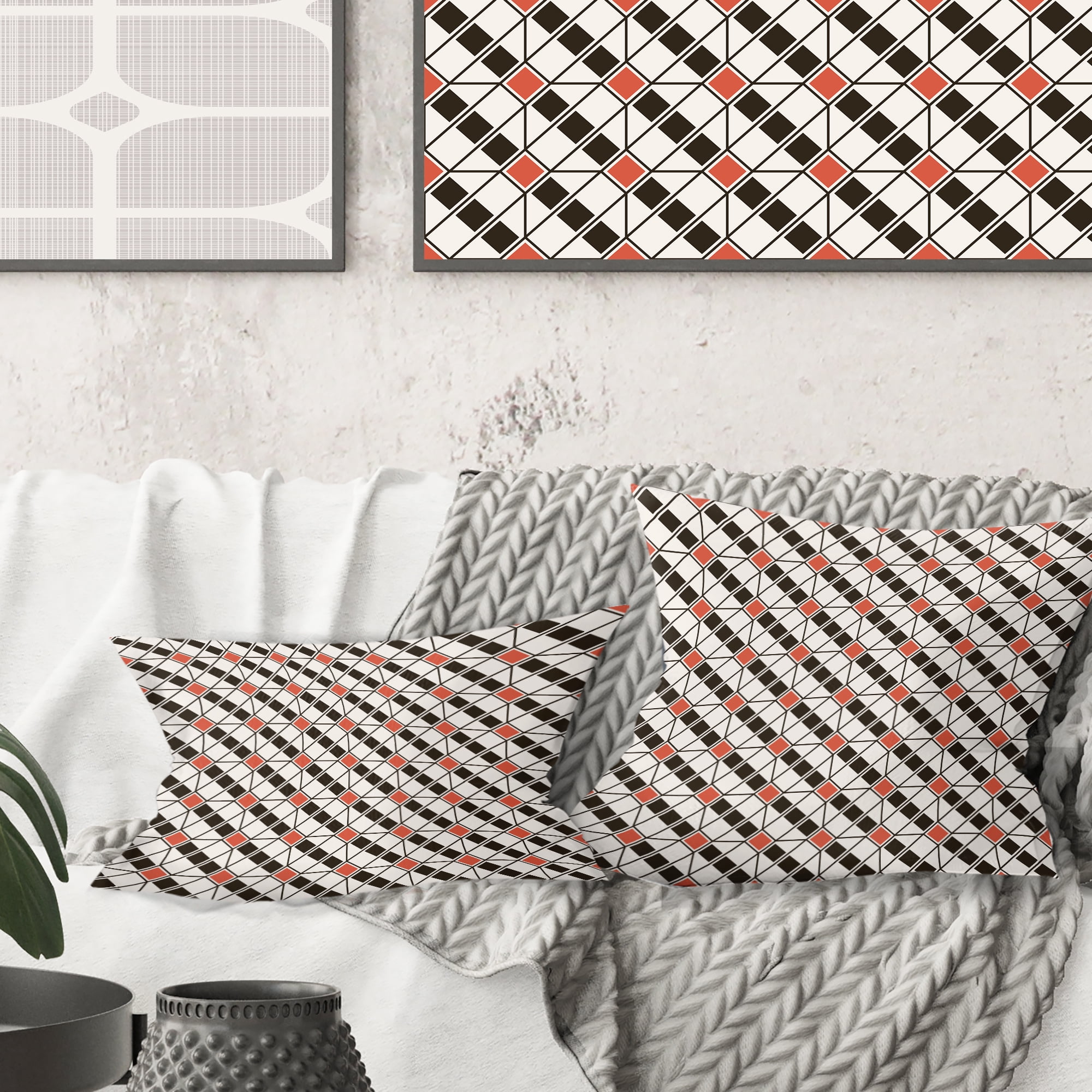 Designart Abstract Design Retro Pattern IV' Mid-Century Modern Throw Pillow - 16x16