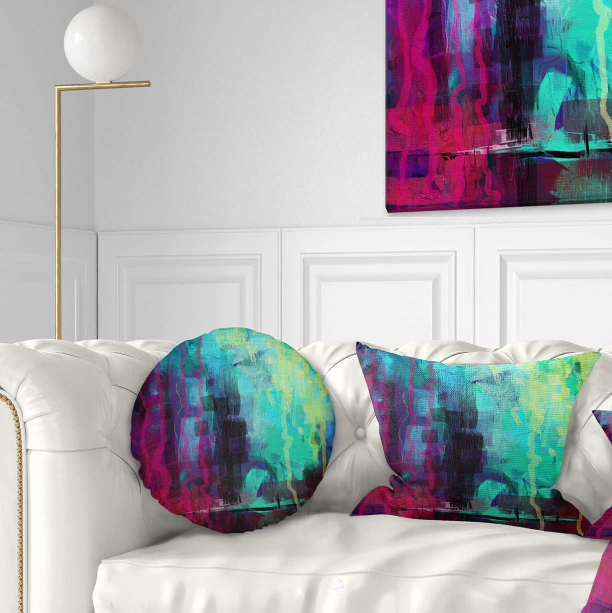 Designart Abstract Digital Painting - Abstract Throw Pillow - 12x20