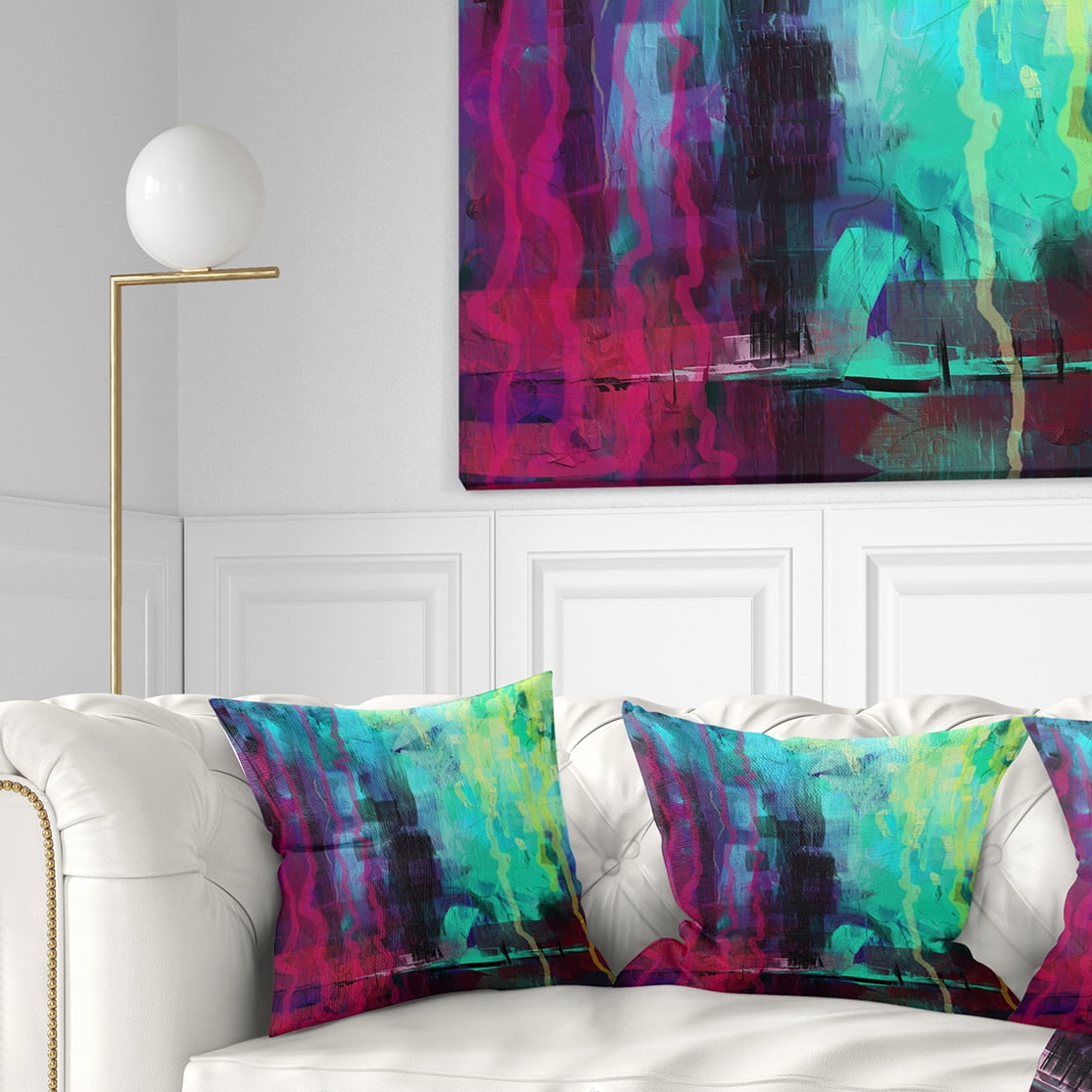 Designart Abstract Digital Painting - Abstract Throw Pillow - 18x18