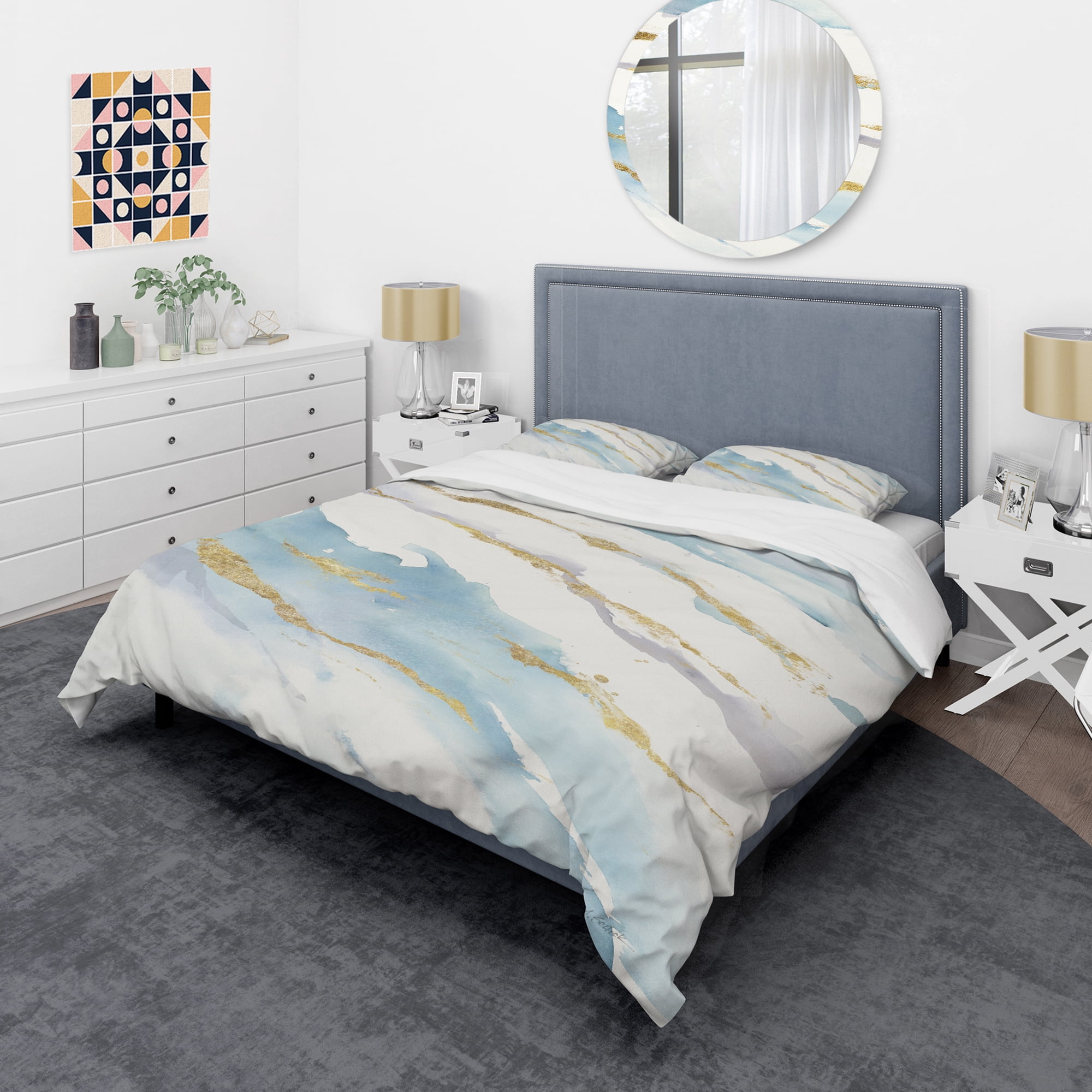 Designart 'Abstract Drift v2' Glam Duvet Cover Set