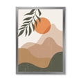 thumbnail image 1 of Designart 'Abstract Earth Toned Mountains With Red Moon I' Modern Framed Art Print, 1 of 4