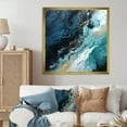 thumbnail image 1 of Designart "Abstract Element Fight In White And Blue" Abstract Shapes Picture Framed Canvas Art Print, 1 of 5