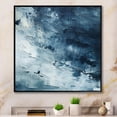 thumbnail image 1 of Designart "Abstract Element Fight In White And Blue II" Abstract Shapes Floater Framed Wall Art Living Room, 1 of 5