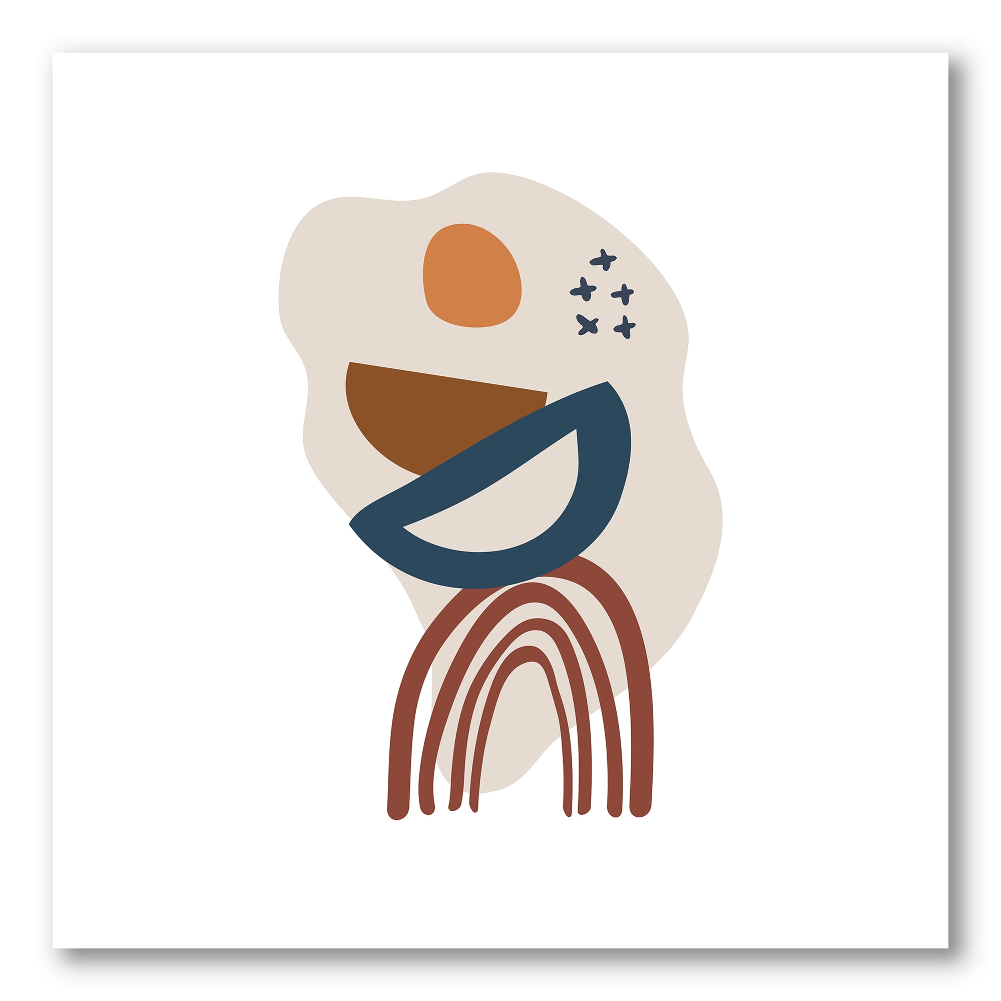 Designart ' Abstract Elementary Shapes In Terracotta Tones I ' Modern Canvas Wall Art Print
