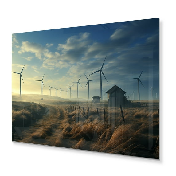 Designart "Abstract Energies of Wind Turbines" Wind Turbines Metal Art Print