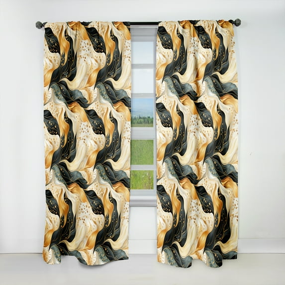 Designart "Abstract Enigma" Abstract Blackout Curtain Panels