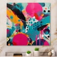 thumbnail image 1 of Designart "Abstract Enigma in Pink and Turquoise I" Abstract Metal Wall Art Prints, 1 of 5