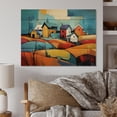thumbnail image 1 of Designart "Abstract Farmstead composition" Modern Print on Natural Pine Wood, 1 of 5