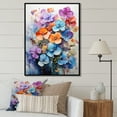 thumbnail image 1 of Designart "Abstract Floral Joy I" Violets Floater Framed Canvas Prints, 1 of 5