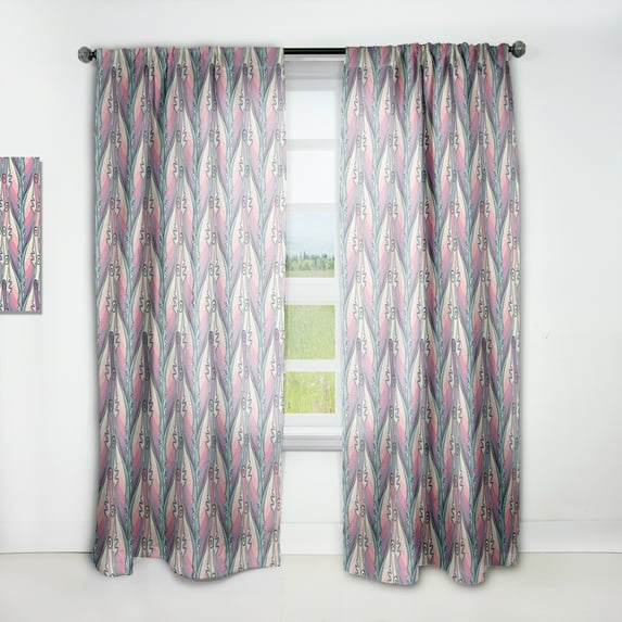 Designart 'Abstract Floral Pattern II' Bohemian & Eclectic Curtain Panel