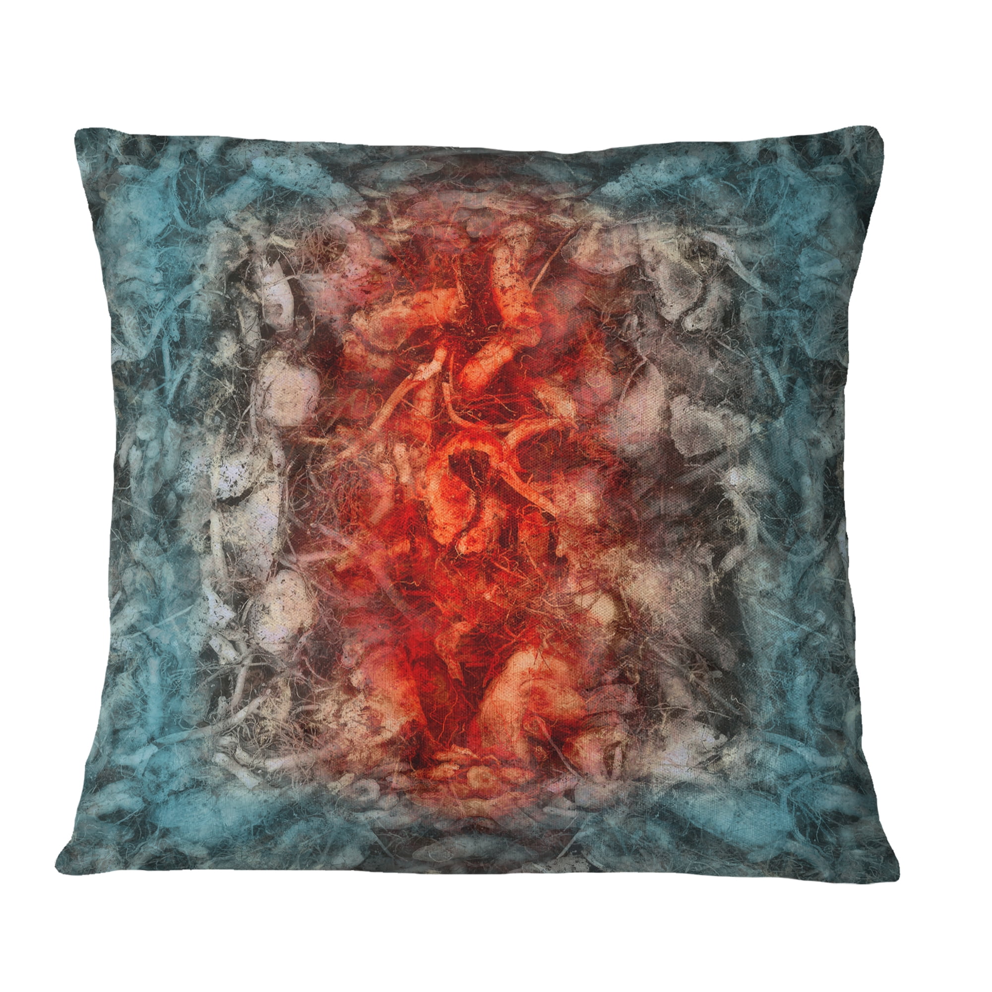 Designart Abstract Floral Texture Design - Abstract Throw Pillow - 16x16