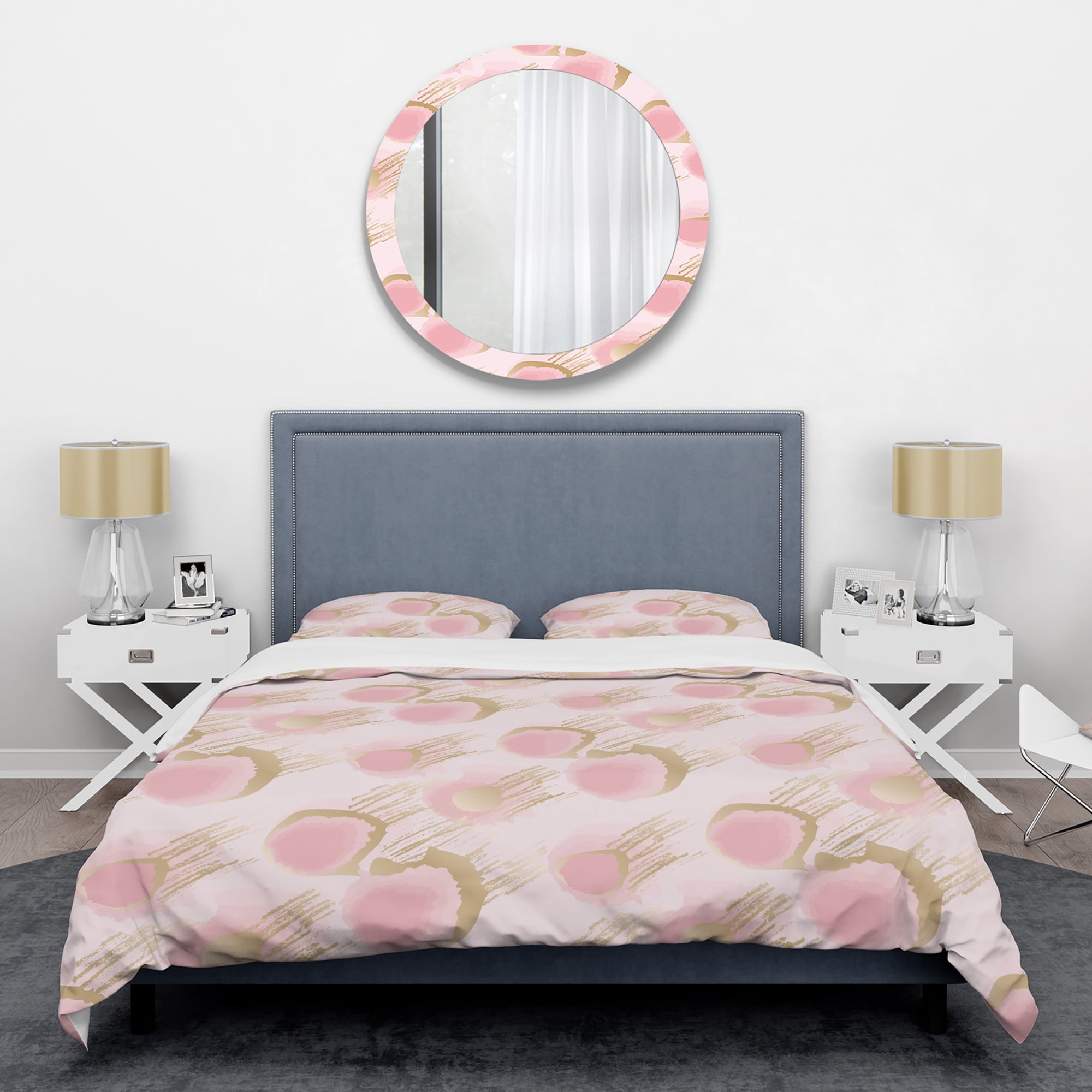 Designart 'Abstract Flower Design IX' Mid-Century Modern Duvet Cover Set