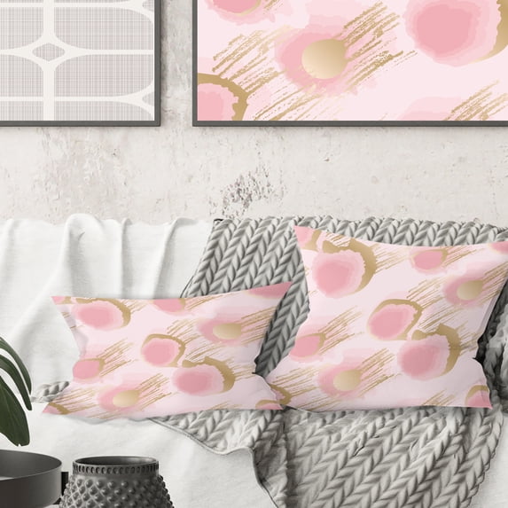 Designart Abstract Flower Design IX' Mid-Century Modern Throw Pillow - 16x16