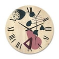 thumbnail image 1 of Designart 'Abstract Flowers Plants With Elementary Shapes V' Modern Wood Wall Clock, 1 of 5