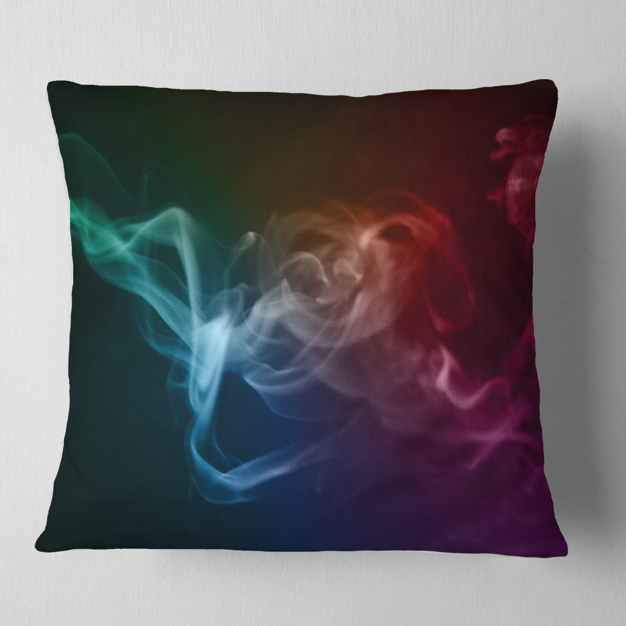 Designart Abstract Fractal Smoke Waves - Abstract Throw Pillow - 16x16