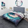 thumbnail image 1 of Designart "Abstract Geode Blue and Purple I" Abstract Marble Bedding Covert Set - Modern Blue Abstract Bed Set With 1 Sham, 1 of 6