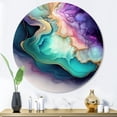thumbnail image 1 of Designart "Abstract Geode Blue and Purple II" Abstract Marble Metal Round Wall Decor, 1 of 5