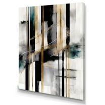 Designart Abstract Geode Geometric Black And Gold II Canvas Wall Art