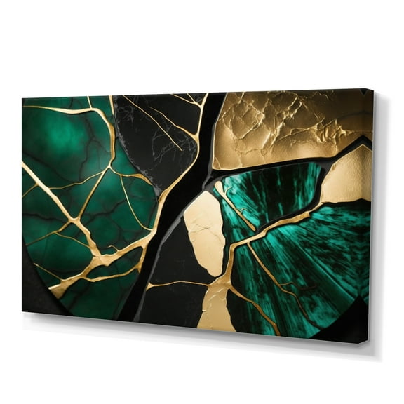 Designart Abstract Geode Gold I Canvas Wall Art